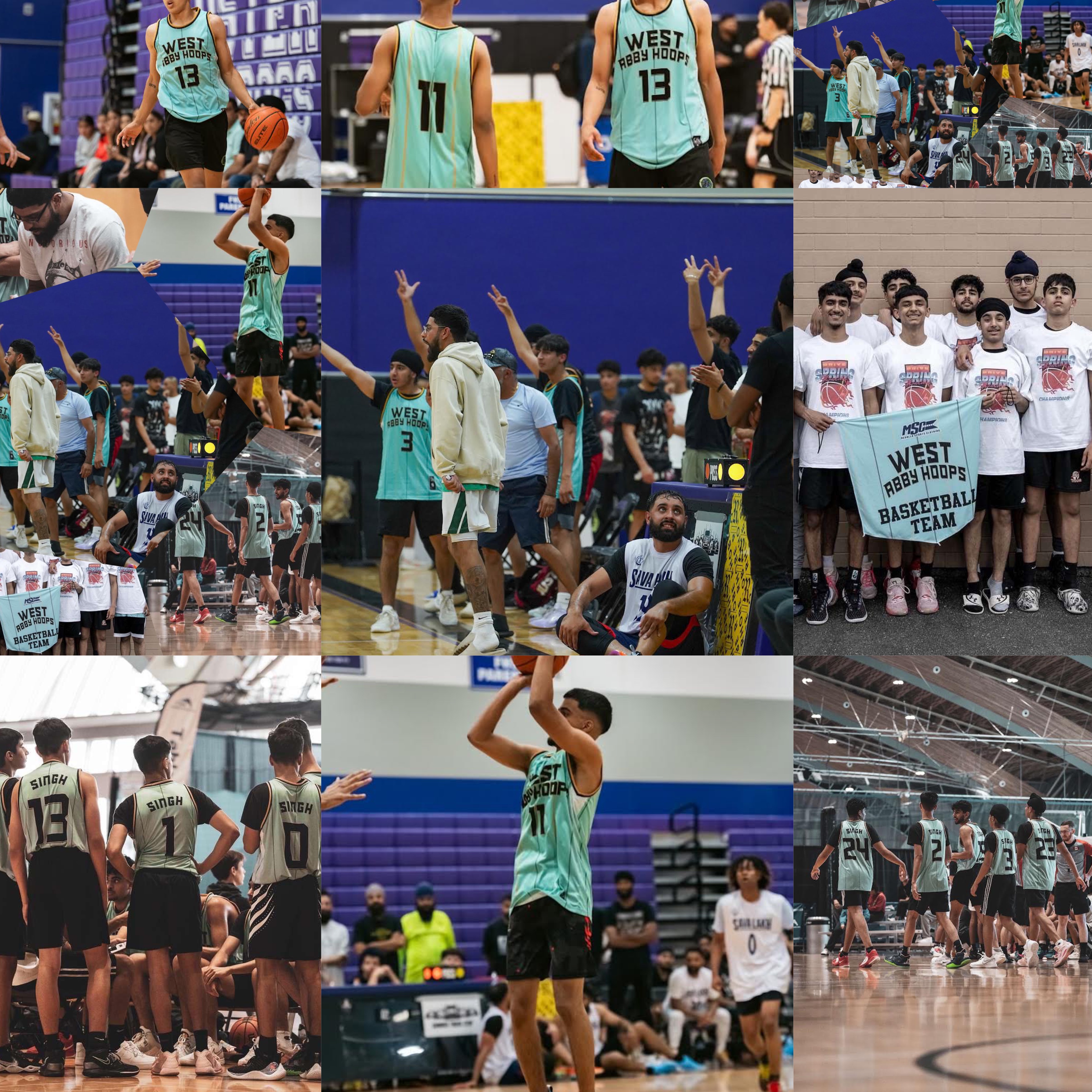 Basketball court banner